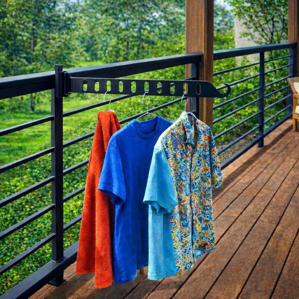 গ্রিল হ্যাঙ্গারে কাপড় ঝুলিয়ে শুকানো, জানালার গ্রিলে লাগানো